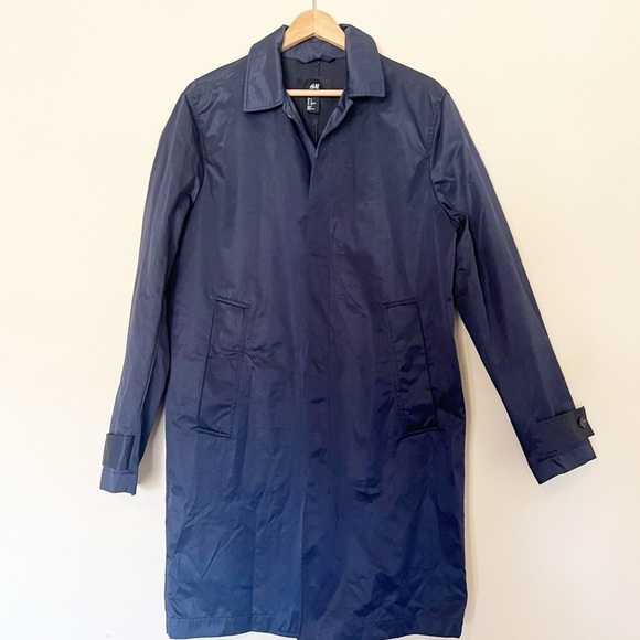 Navy Blue H&M weatherproof Car Coat Jacket - Picture 3 of 8